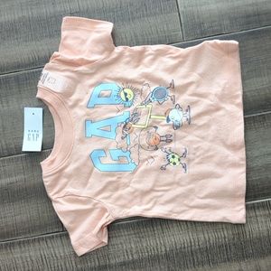 NWT Baby GAP unisex Peach Sport t-shirt 6-12 month